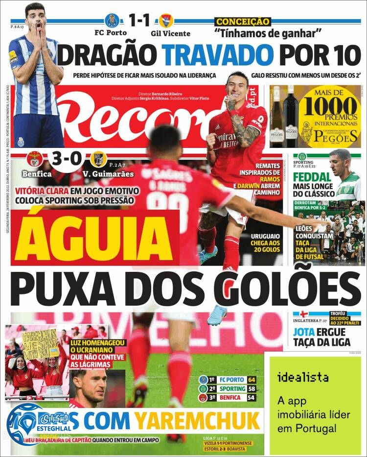 روزنامه ورزشی رکورد دوشنبه 9 اسفند 1400