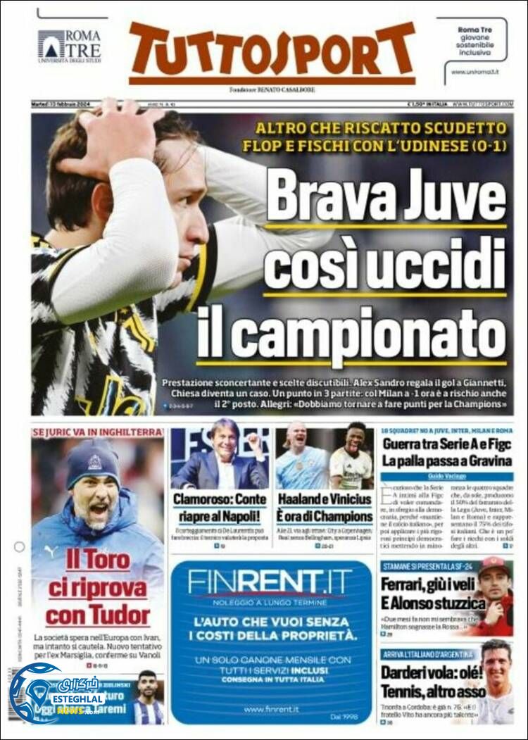 روزنامه ورزشی توتو اسپورت سه شنبه 24 بهمن 1402 