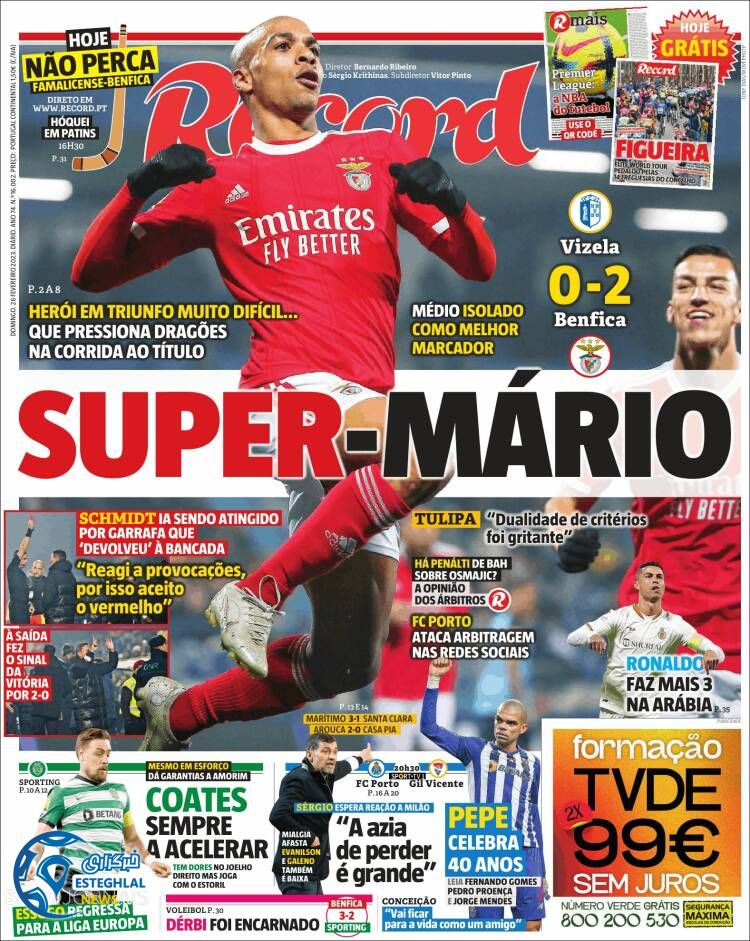 روزنامه ورزشی رکورد  یکشنبه 7 اسفند 1401 