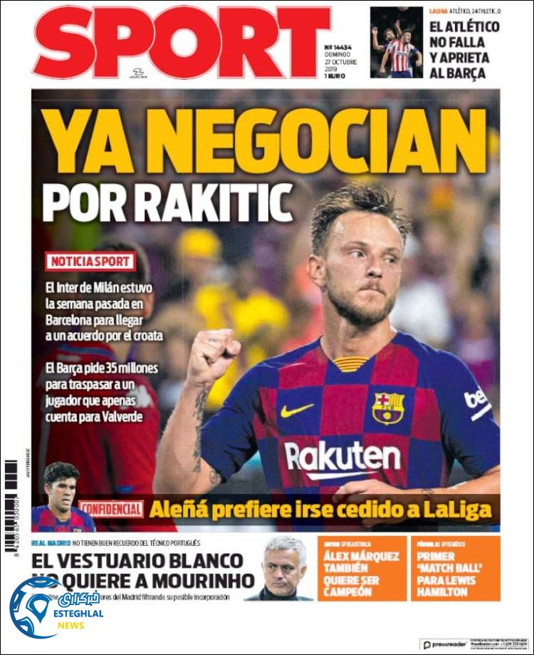 روزنامه ورزشی اسپورت یکشنبه 5 آبان 1398