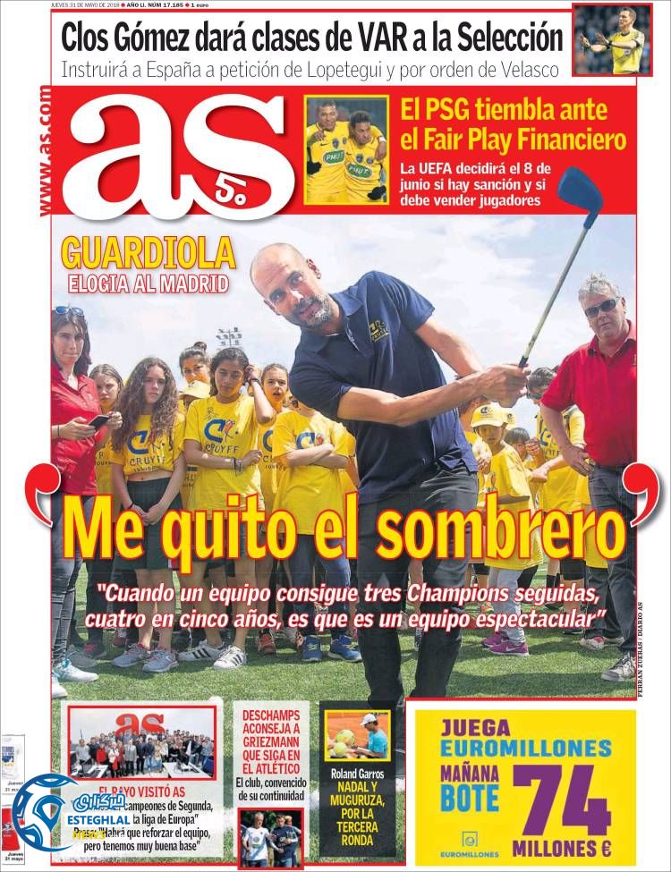 روزنامه ورزشی آ اس پنجشنبه 10 خرداد 1397