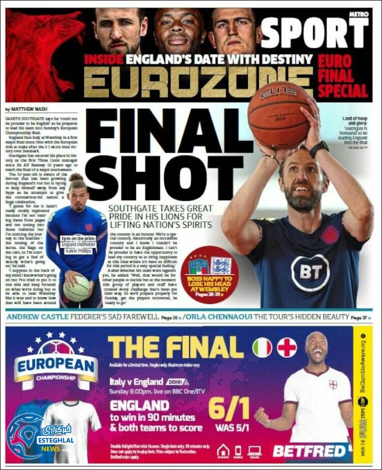 روزنامه ورزشی مترو جمعه 18 تیر 1400