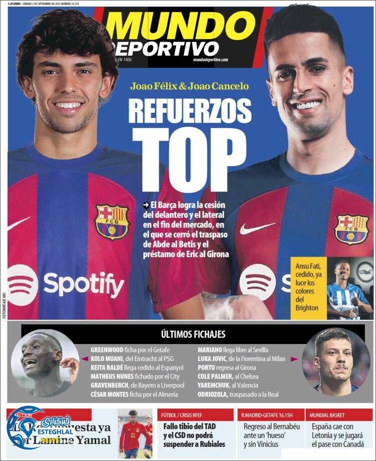 روزنامه ورزشی موندو دپورتیوو شنبه 11 شهریور 1402