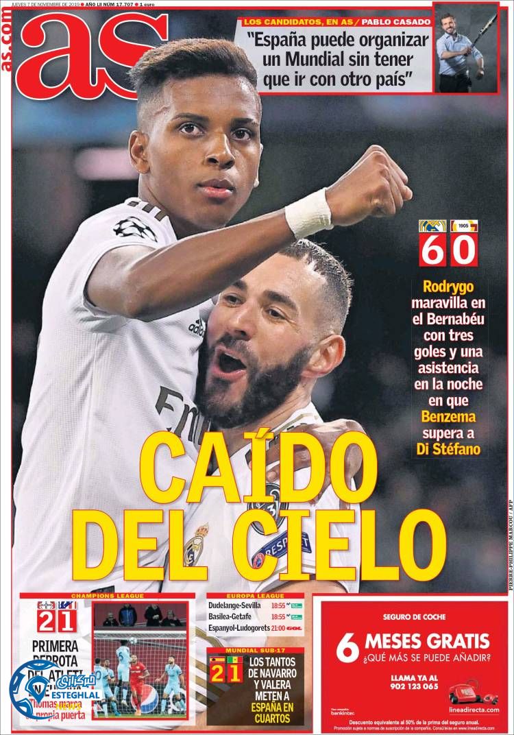 روزنامه ورزشی آاس پنجشنبه 16 آبان 1398