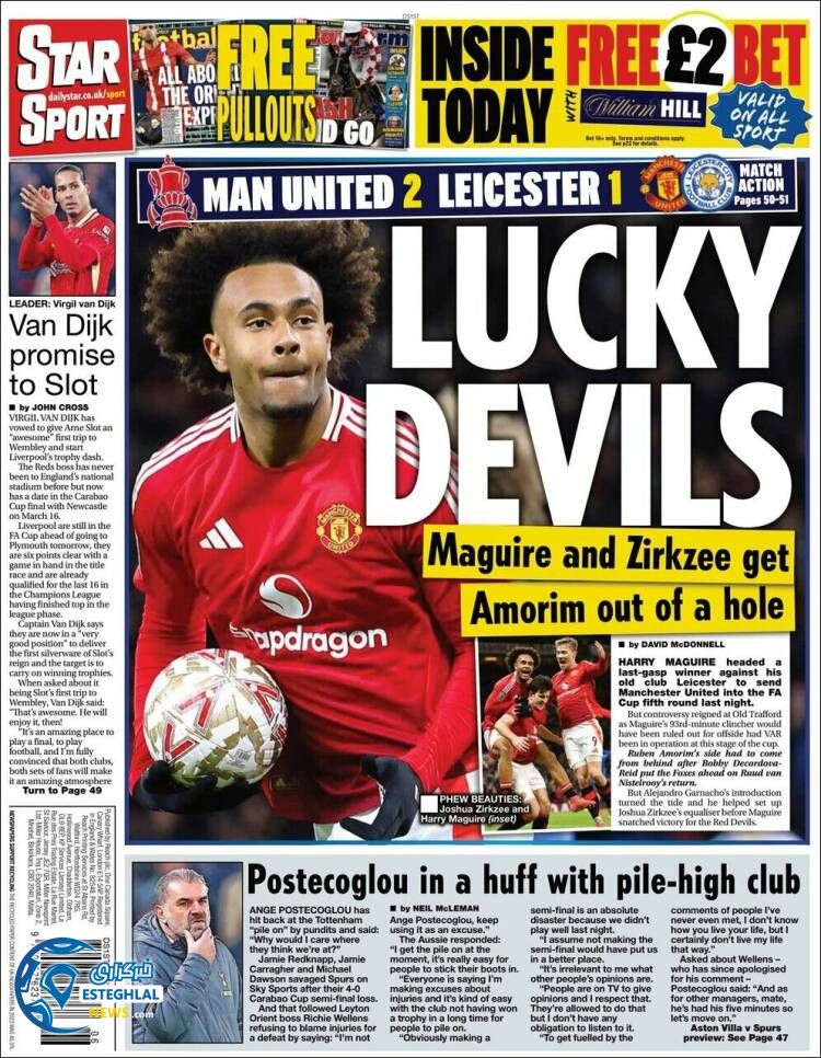 روزنامه ورزشی  استار اسپورت شنبه 20 بهمن 1403 