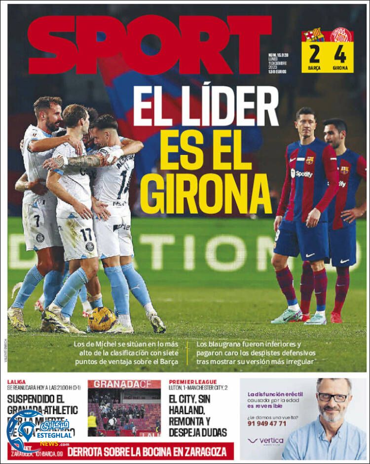 روزنامه ورزشی اسپورت دوشنبه 20 آذر 1402 