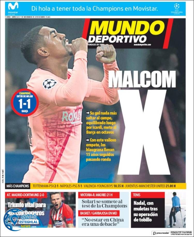 روزنامه ورزشی موندو دپورتیوو چهارشنبه 16 آبان 1397