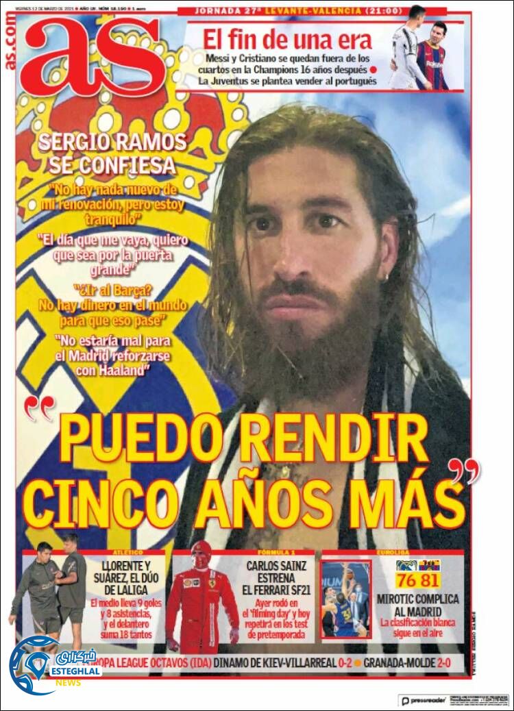 روزنامه ورزشی آاس جمعه 22 اسفند 1399