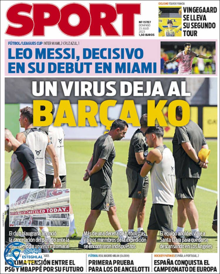 روزنامه ورزشی اسپورت یکشنبه 1 مرداد 1402 