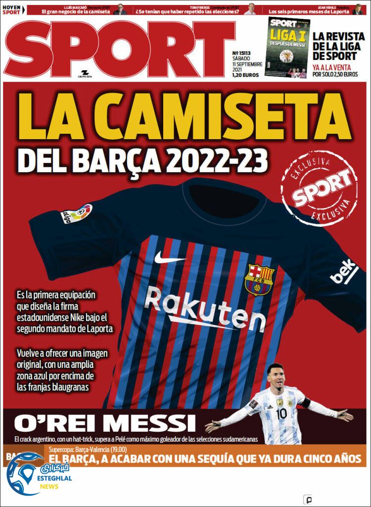 روزنامه ورزشی اسپورت شنبه 20 شهریور 1400