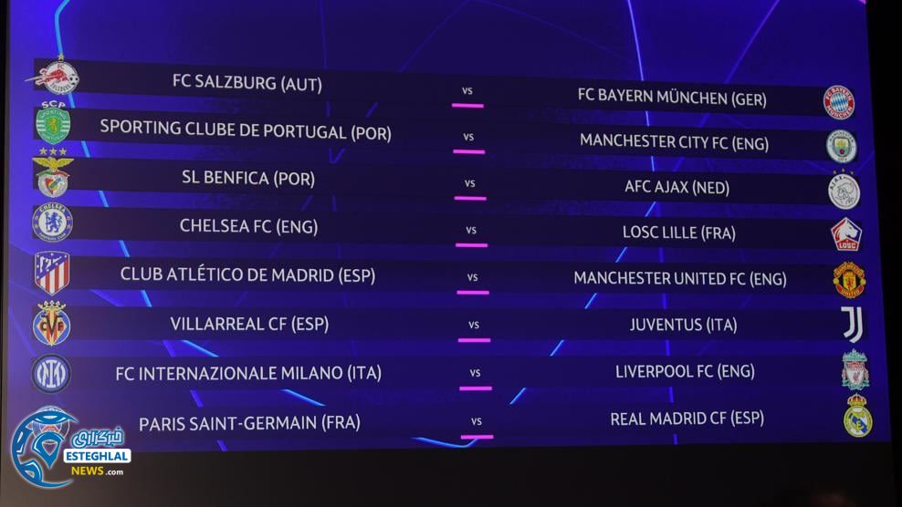 قرعه کشی 1/8 لیگ قهرمانان اروپا