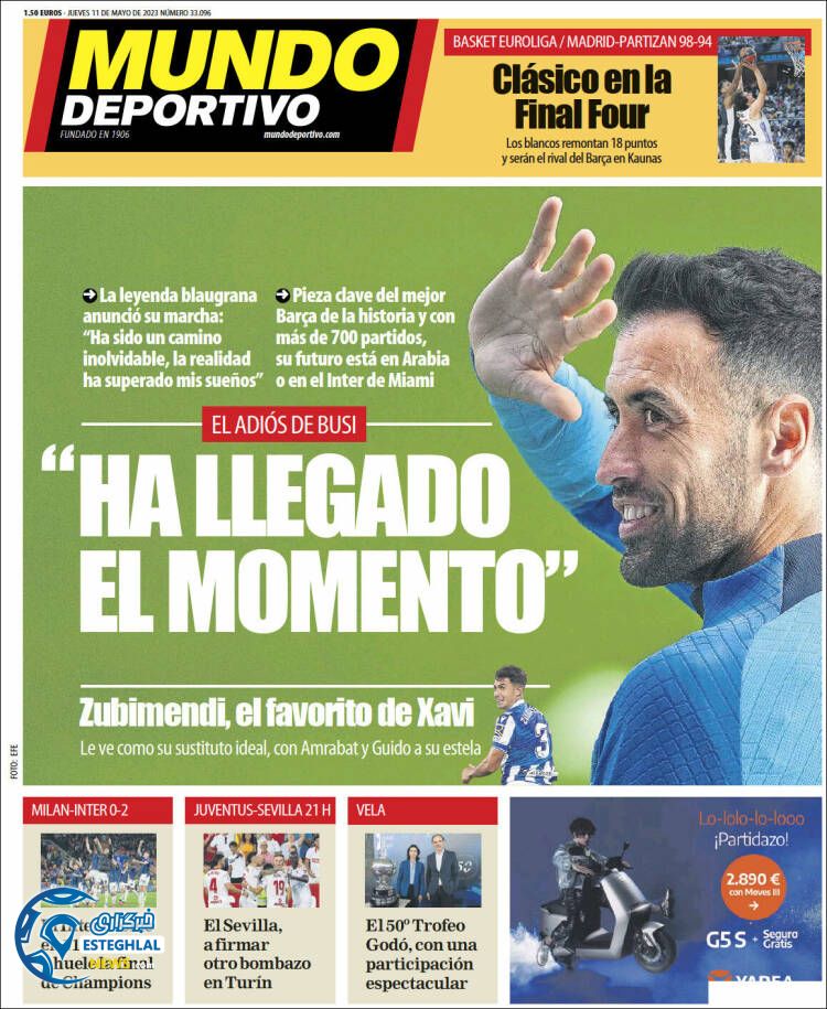 روزنامه ورزشی موندو دپورتیوو پنجشنبه 21 اردیبهشت 1402 