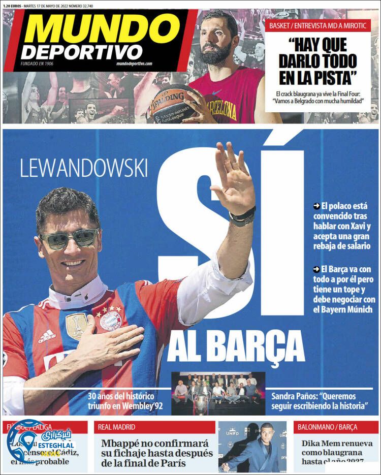 روزنامه ورزشی موندو دپورتیوو سه شنبه 27 اردیبهشت 1401