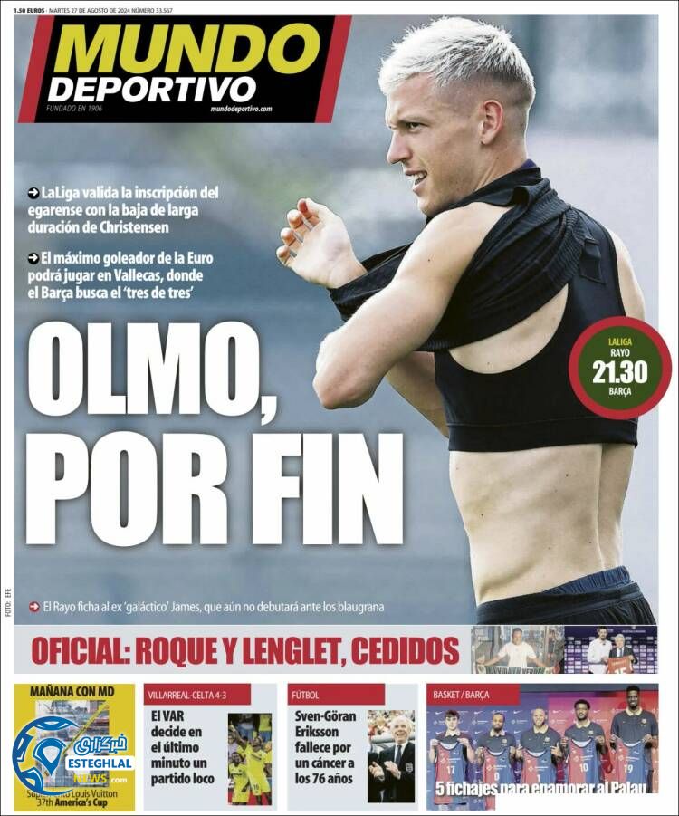 روزنامه ورزشی موندو دپورتیوو سه شنبه 6 شهریور 1403 