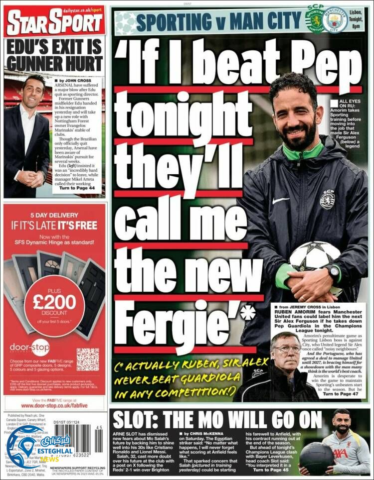 روزنامه ورزشی  استار اسپورت سه شنبه 15 آبان 1403 