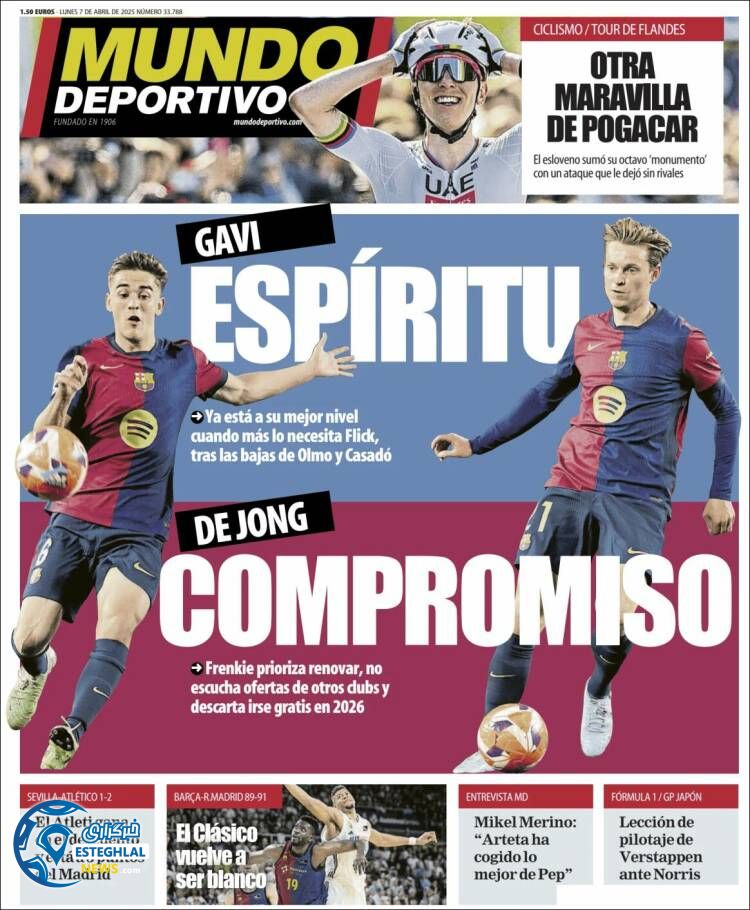 روزنامه ورزشی  موندو دپورتیوو دوشنبه 18 فروردین 1404 