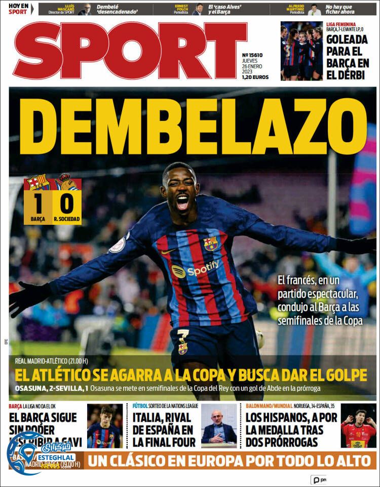 روزنامه ورزشی اسپورت پنجشنبه 6 بهمن 1401 