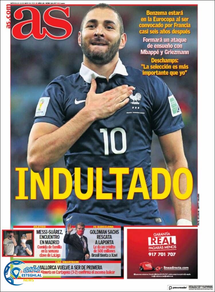 روزنامه ورزشی آ اس چهارشنبه 29 اردیبهشت 1400