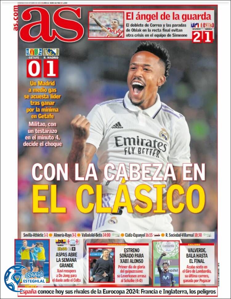 روزنامه ورزشی آ اس یکشنبه 17 مهر 1401 