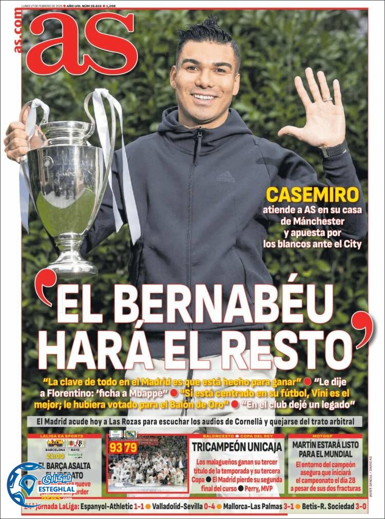 روزنامه  ورزشی آ اس دوشنبه 29 بهمن 1403 