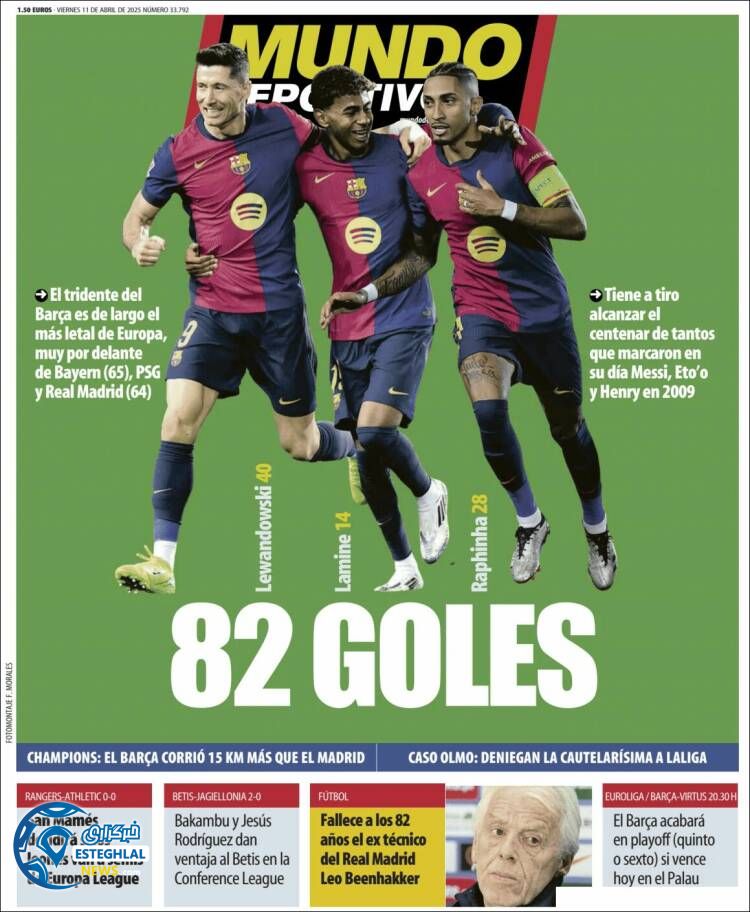 روزنامه ورزشی  موندو دپورتیوو جمعه 22 فروردین 1404 