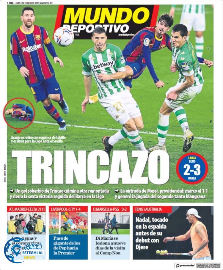 روزنامه ورزشی موندو دپورتیوو دوشنبه 20 بهمن 1399