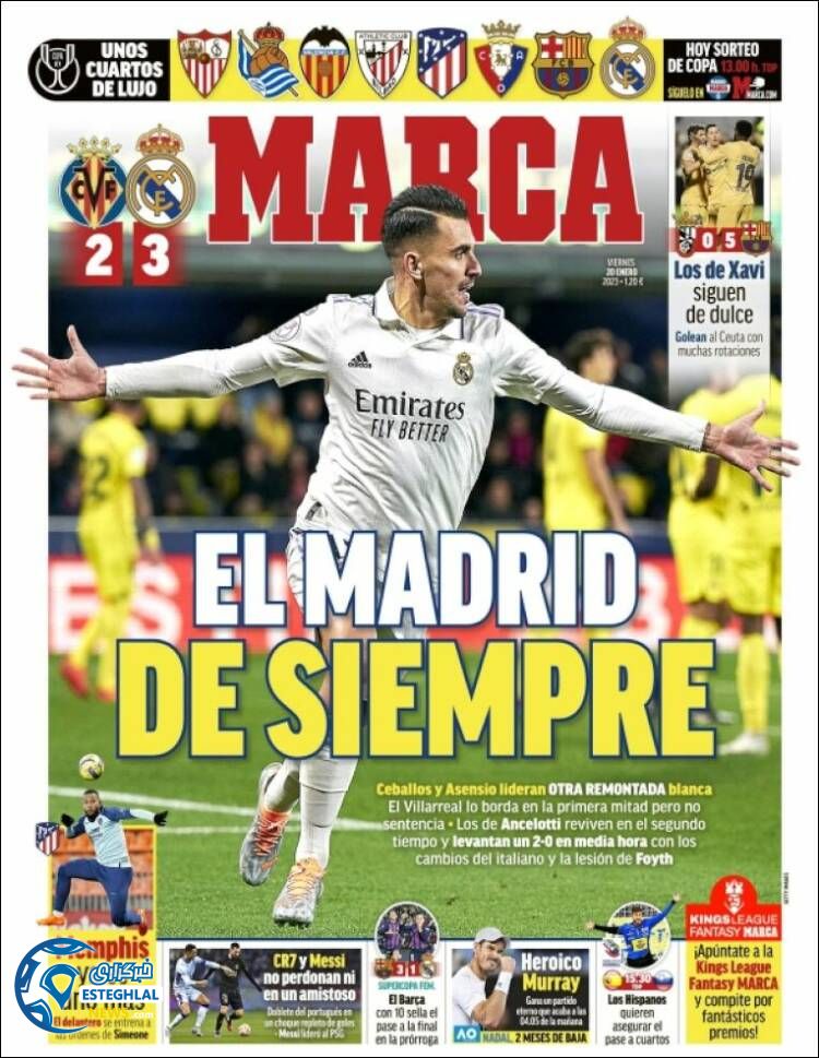 روزنامه ورزشی مارکا جمعه 30 دی 1401 