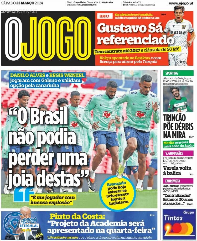 روزنامه ورزشی اوجوگو شنبه 4 فروردین 1403 