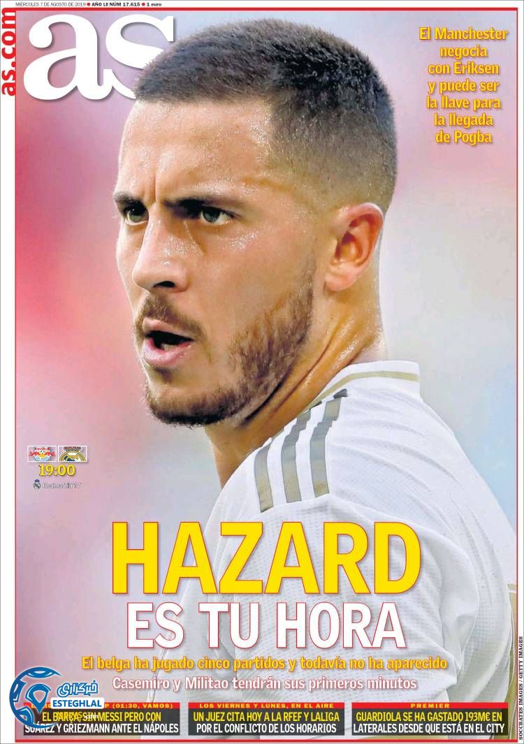 روزنامه ورزشی آاس چهارشنبه 16 مرداد 1398