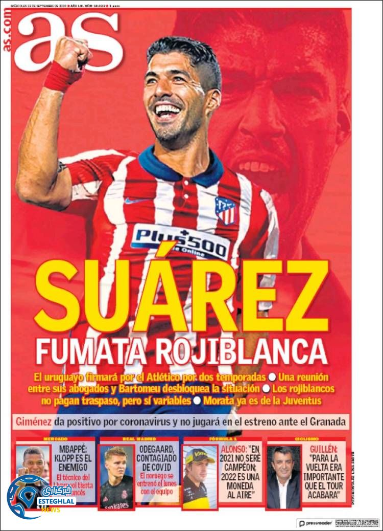 روزنامه ورزشی آاس چهارشنبه 2 مهر 1399