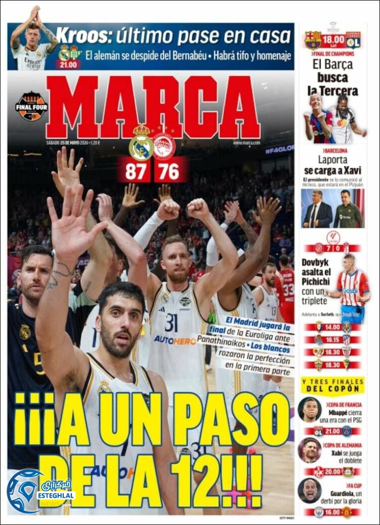 روزنامه  ورزشی مارکا شنبه 5 خرداد 1403 