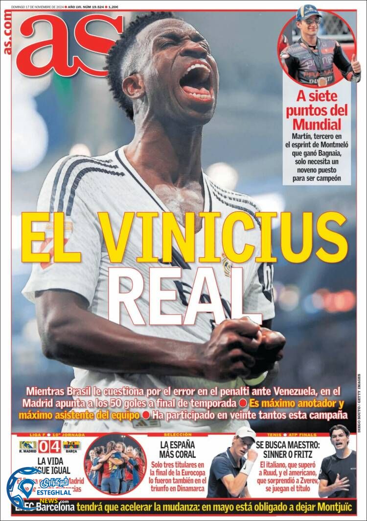 روزنامه ورزشی آ اس  یکشنبه 27 آبان 1403 