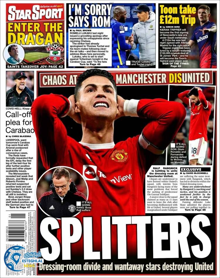 روزنامه ورزشی استار اسپورت چهارشنبه 15 دی 1400