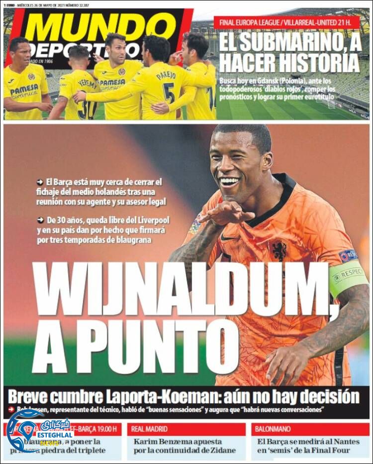 روزنامه ورزشی موندو دپورتیوو پنجشنبه 6 خرداد 1400