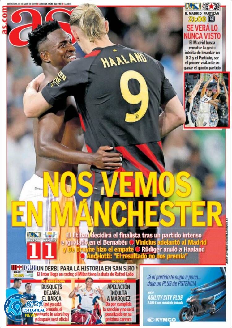 روزنامه  ورزشی آ اس چهارشنبه 20 اردیبهشت 1402  