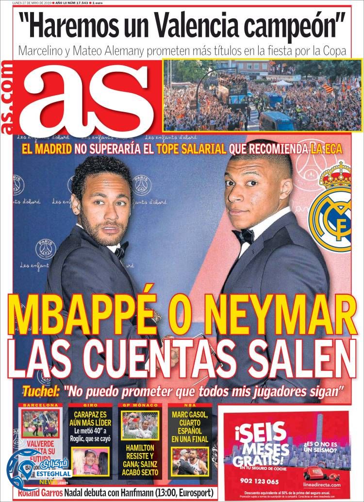 روزنامه ورزشی آاس دوشنبه 6 خرداد 1398