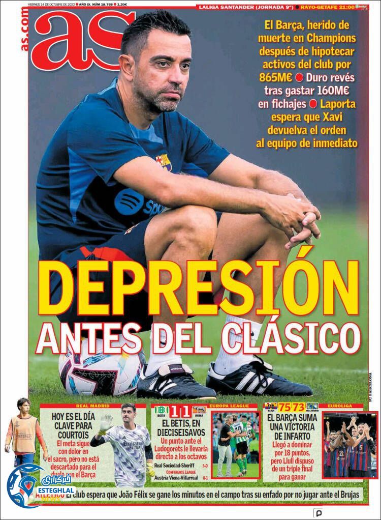 روزنامه ورزشی آ اس جمعه 22 مهر 1401 