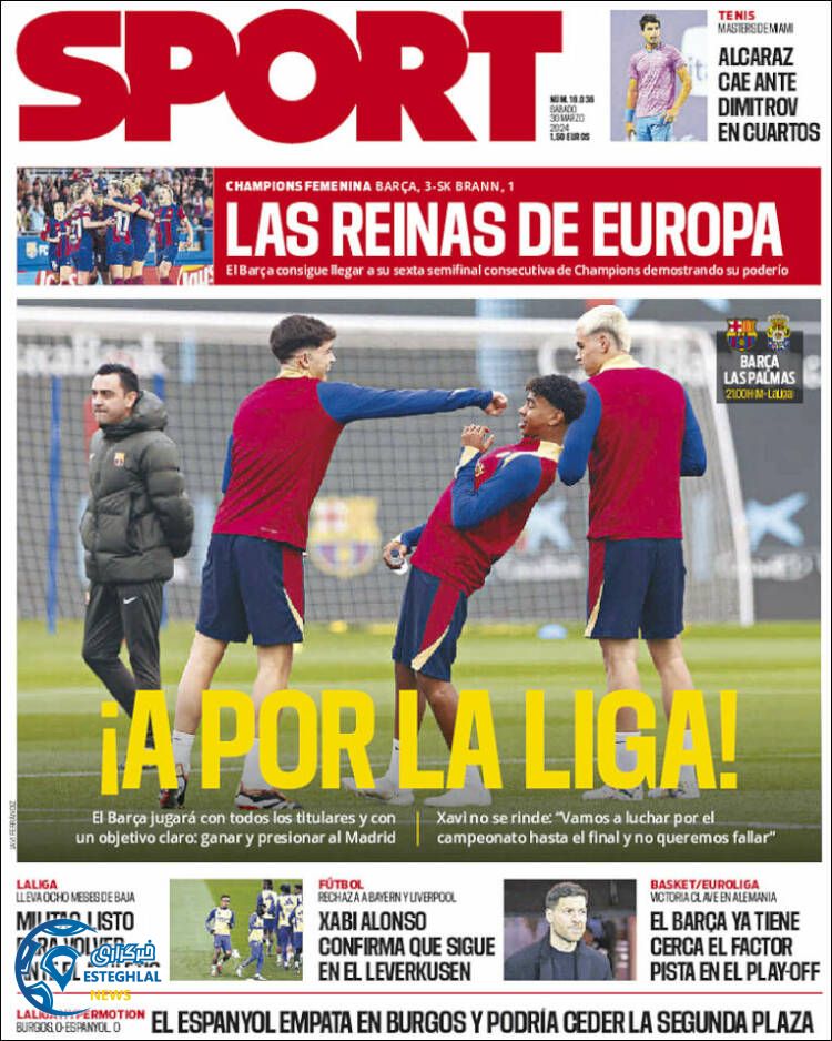 روزنامه ورزشی اسپورت شنبه 11 فروردین 1403 