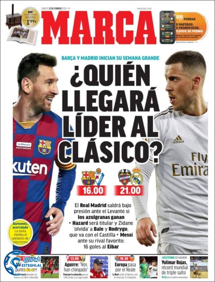 روزنامه ورزشی مارکا شنبه 3 اسفند 1398