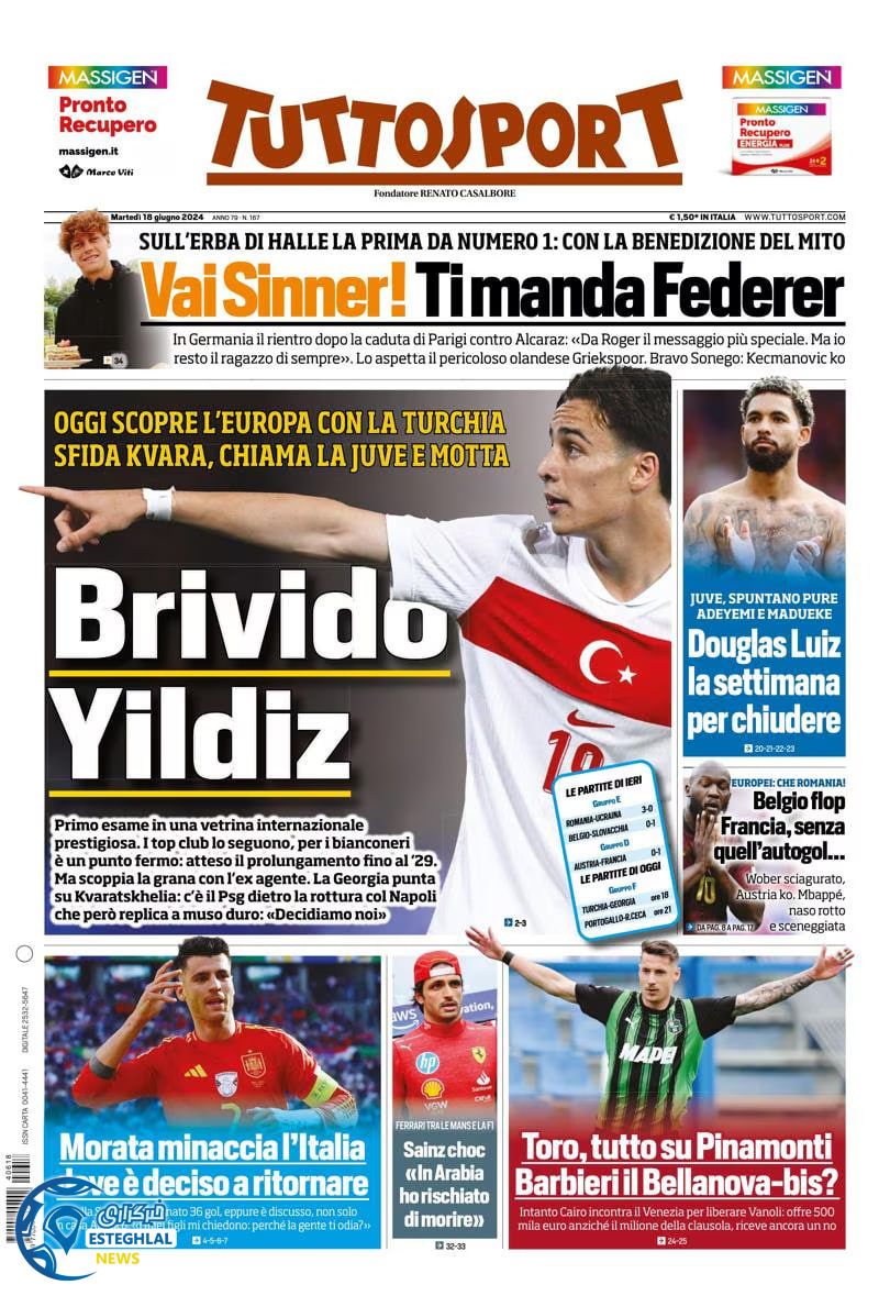 روزنامه ورزشی توتو اسپورت سه شنبه 29 خرداد 1403 