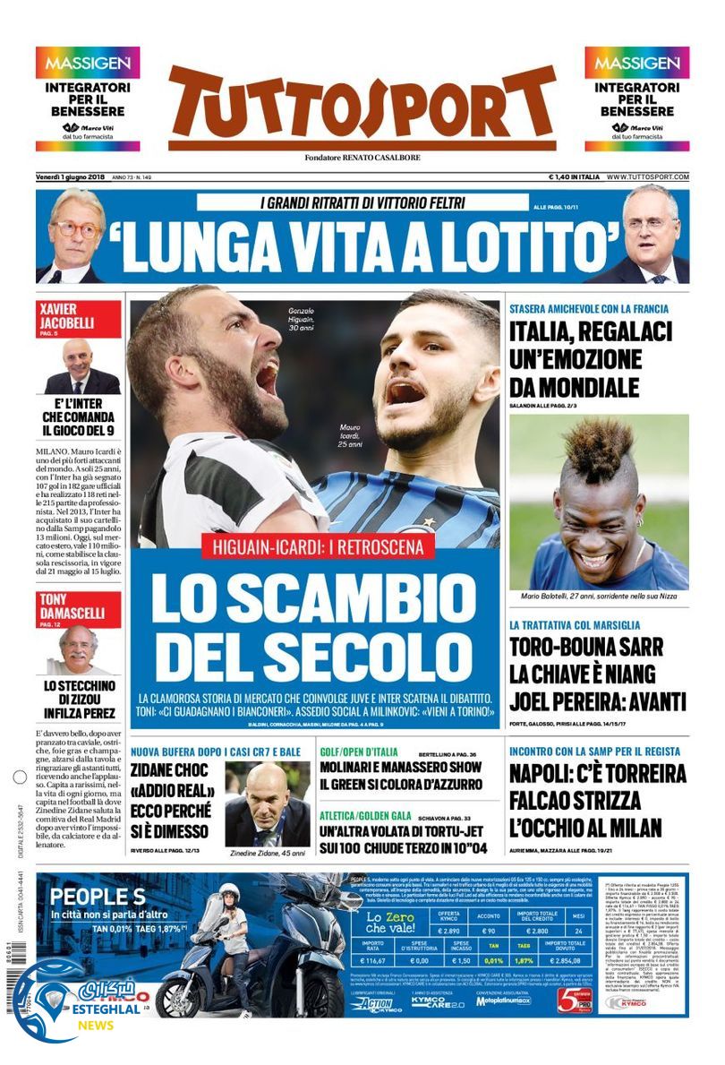 روزنامه ورزشی توتو اسپورت جمعه 11 خرداد 1397