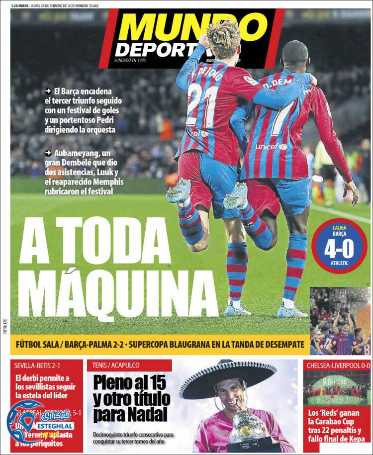 روزنامه ورزشی موندو دپورتیوو دوشنبه 9 اسفند 1400