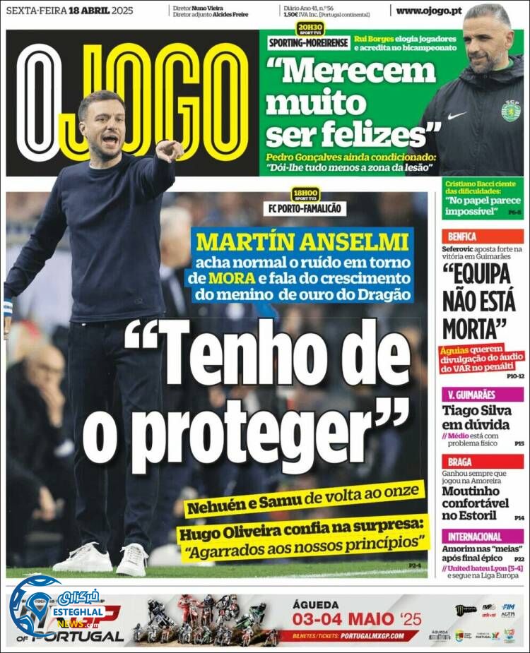 روزنامه ورزشی اوجوگو جمعه 29 فروردین 1404 