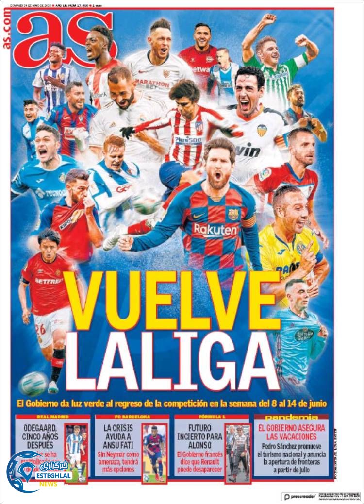 روزنامه ورزشی اکیپ یکشنبه 4 خرداد 1399