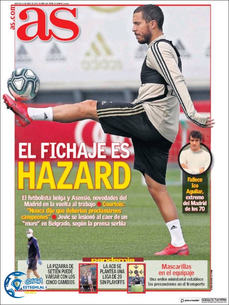 روزنامه ورزشی آاس سه شنبه 23 اردیبهشت 1399