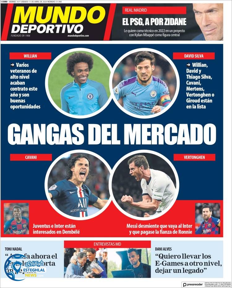 روزنامه ورزشی موندو دپورتیوو جمعه 22 فروردین 1399