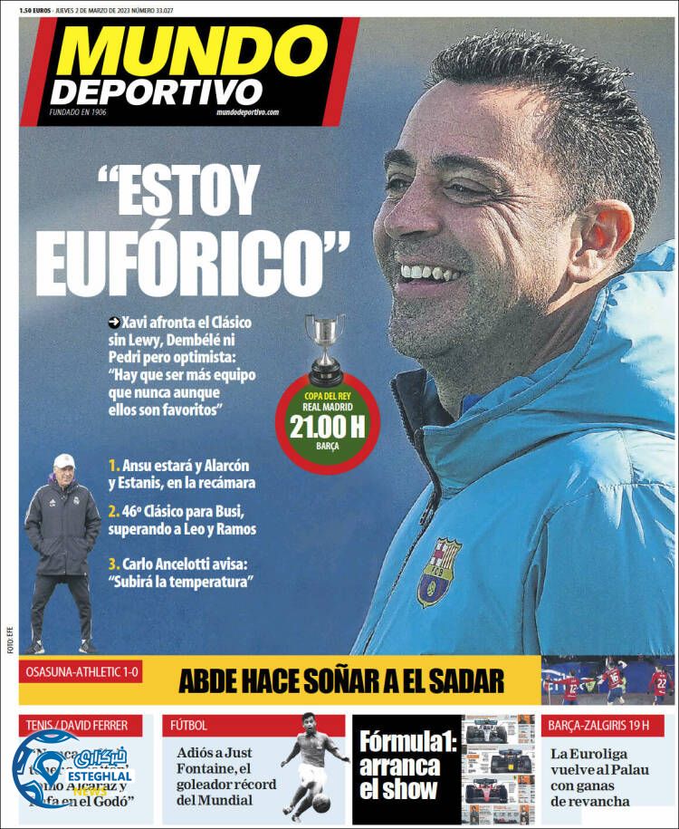 روزنامه ورزشی موندو پورتیوو پنجشنبه 11 اسفند 1401  