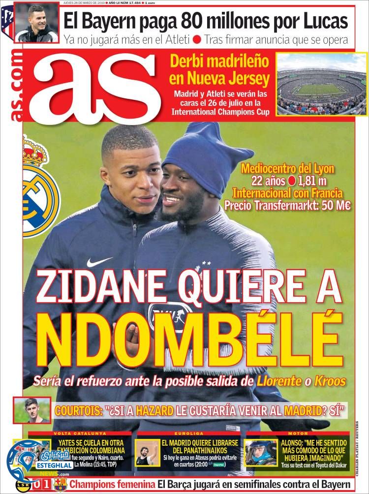 روزنامه ورزشی آاس پنجشنبه 8 فروردین 1398