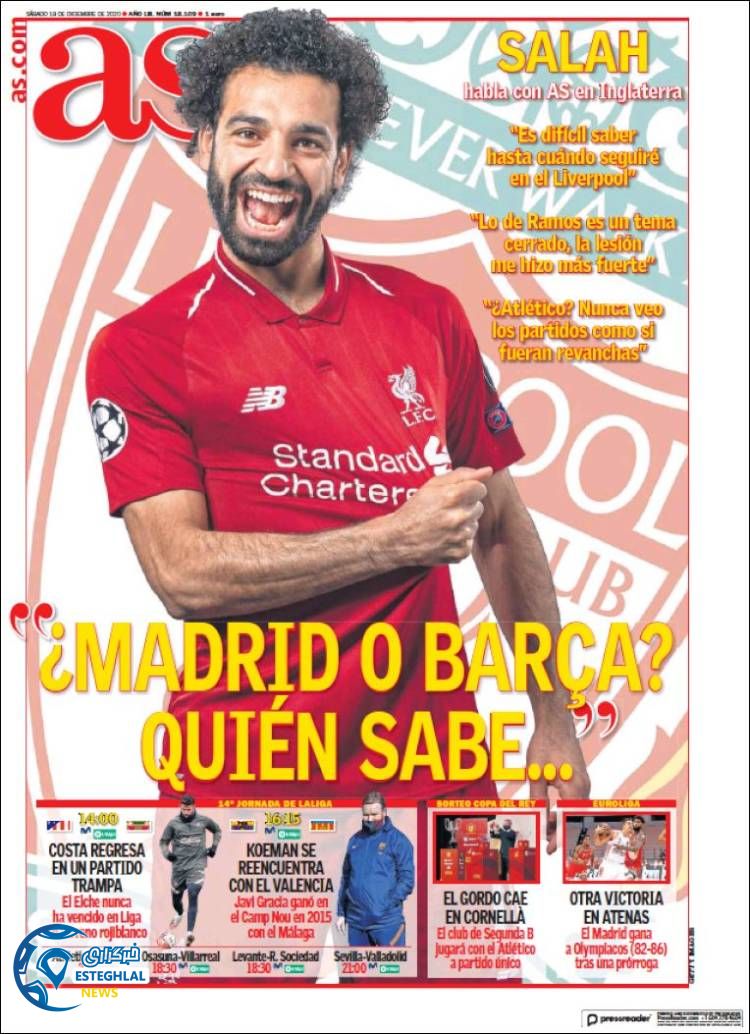 روزنامه ورزشی آاس شنبه 29 آذر 1399