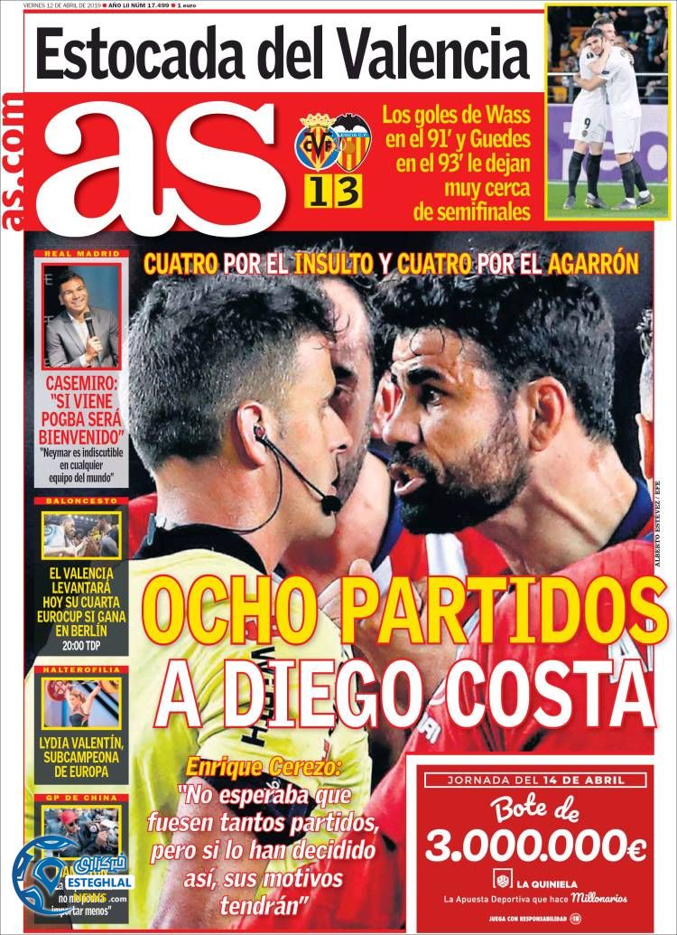 روزنامه ورزشی آاس جمعه 23 فروردین 1398